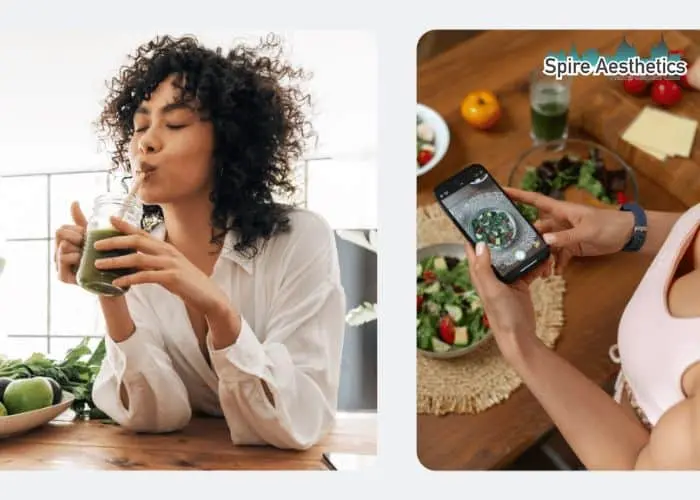 Image of woman looking into her diet and fat freezing Runnymede to improve her health
