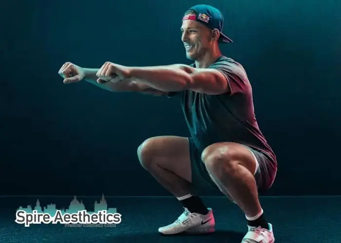 Image of man build leg muscle Runnymede through exercise